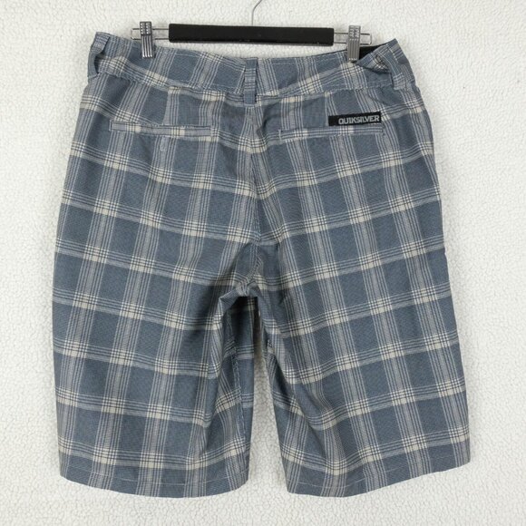 Quiksilver Amphibians Shorts Mens 34 Blue Plaid Hybrid Classic Retro Swim - Picture 4 of 10